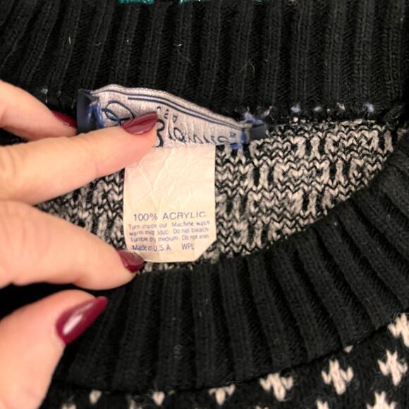 Vtg JJ Browne USA Fair Isle Nordic Holiday Christmas Unisex Sweater READ‎ - Picture 6 of 6